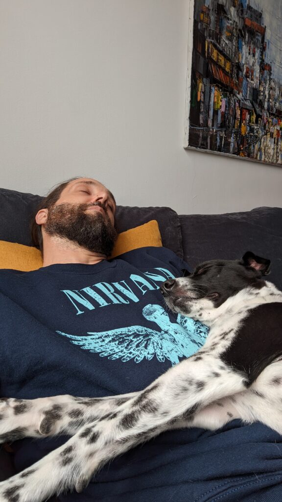 Gus Sleeping On Simon